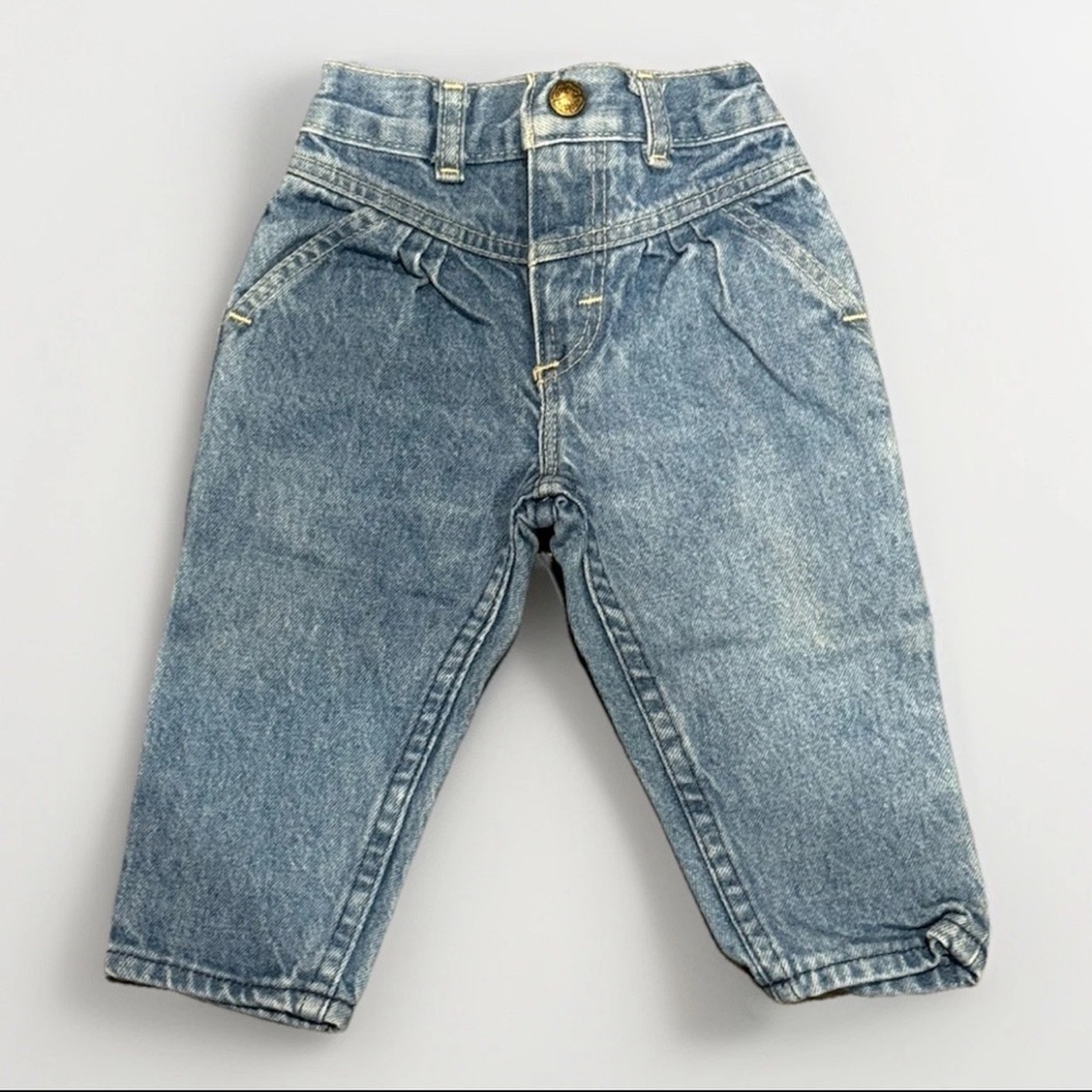 OshKosh B’Gosh Girls 12M Jeans 90’s High Waist Pleated Denim Pants USA